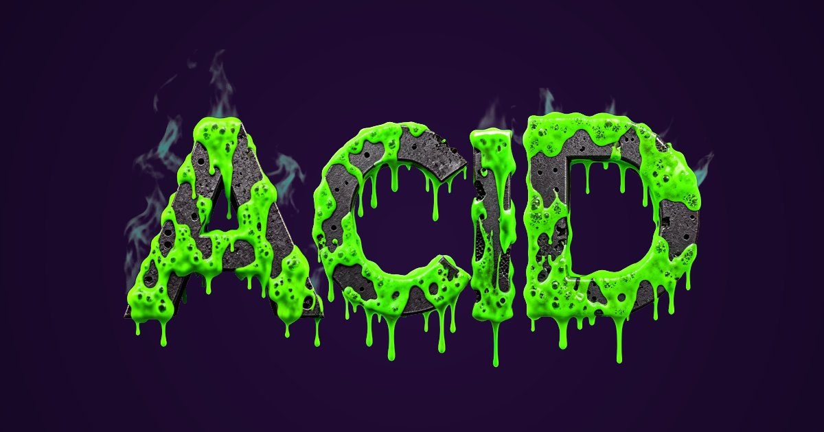 Acidic text: 3D font generation example with green slime