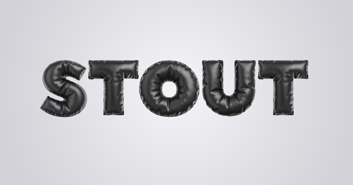Inflatable text: example of 3D font generation from black glossy balls