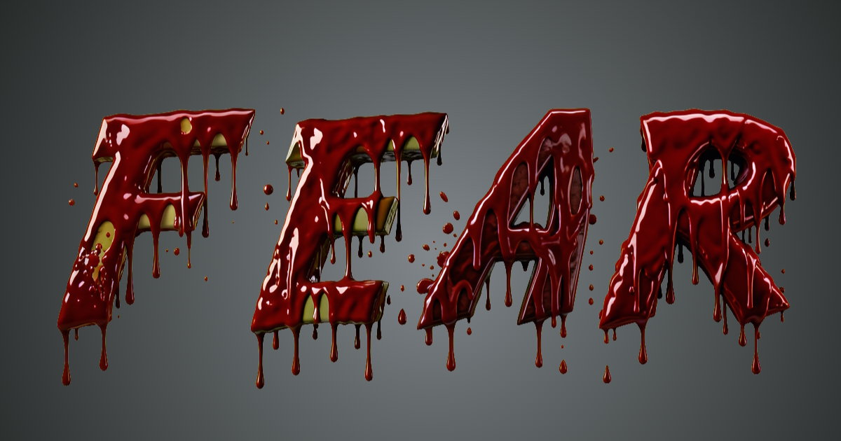 Scary text generator: example of creating a 3D font with dripping blood