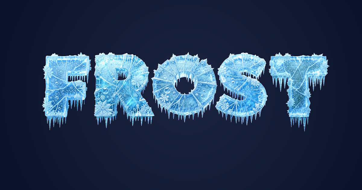 Icy text: example of frosty 3D font generation with icicles