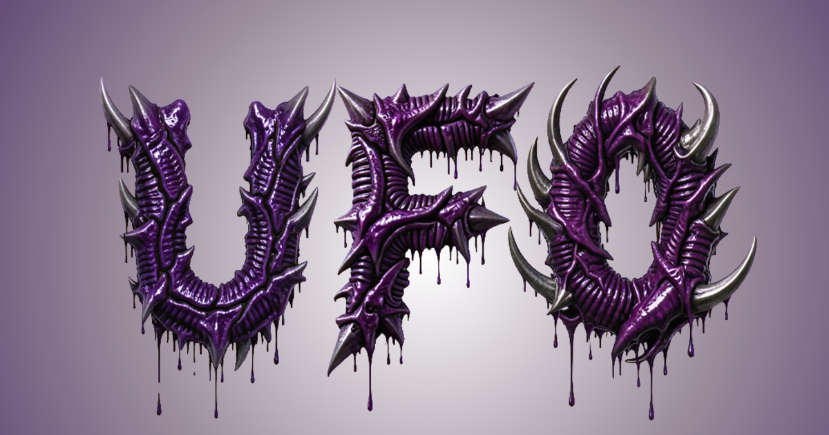 Alien text: example of generating a monster biomechanical font with slime