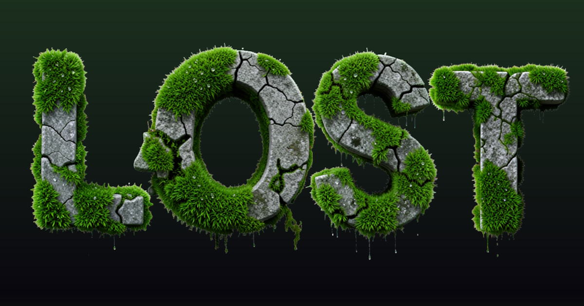 Stone text: example of moss-covered font generation
