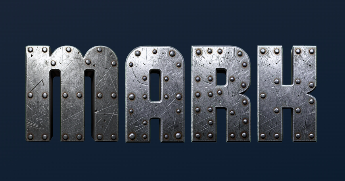 Steel Text: Example of 3D Metal Font with Rivets Generation