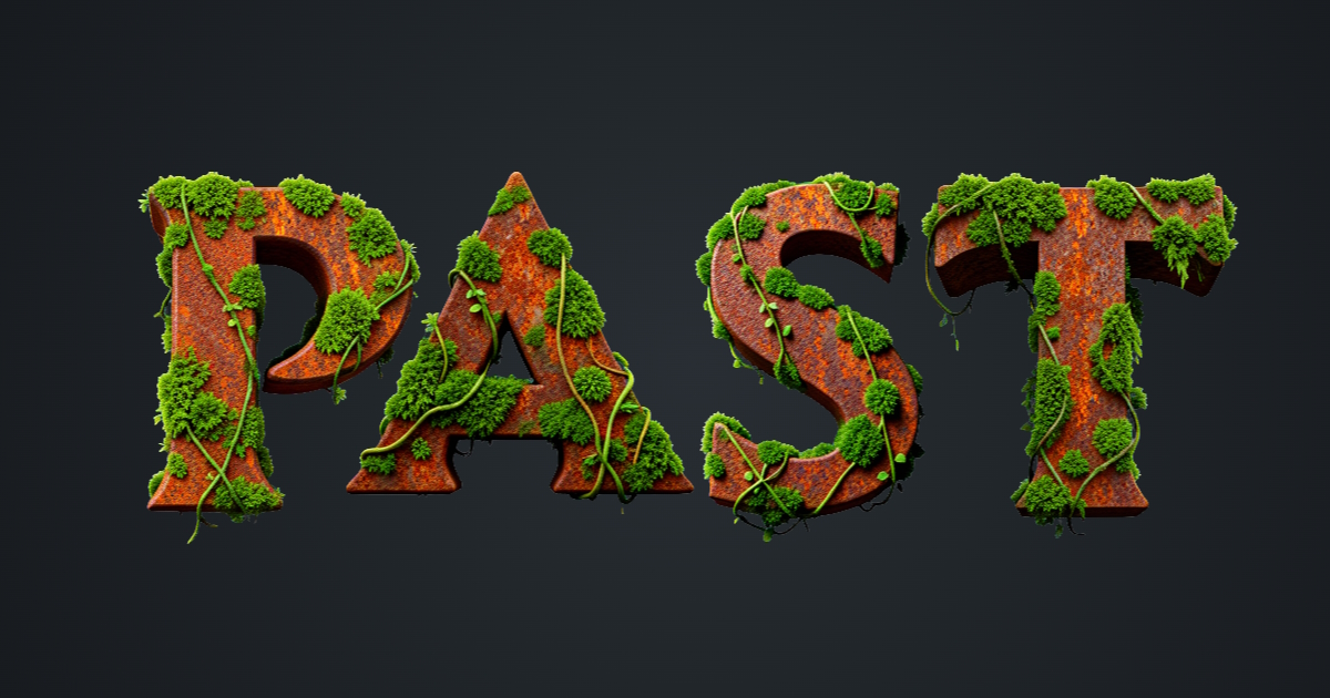 Overgrown rusty text: example of 3D font generation with moss and vines