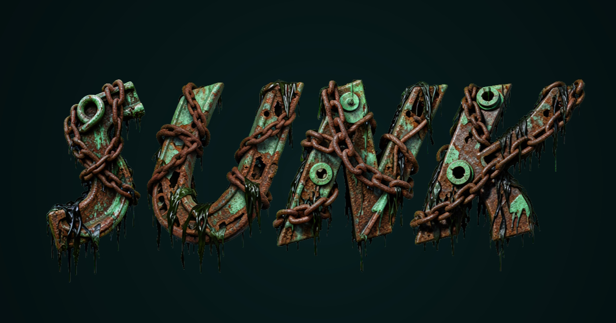 Sunken Text: Example of Rust 3D Font Generation with Chains