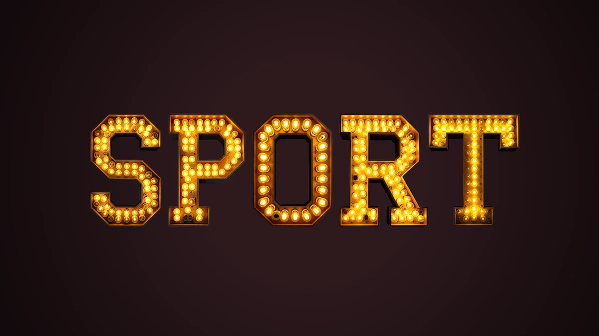 3D text in vintage retro sign style with glowing light bulbs