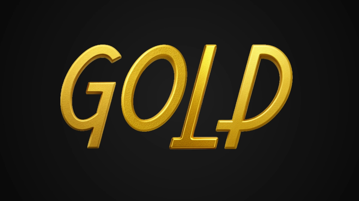 Elegant 3D text with noble matte gold texture