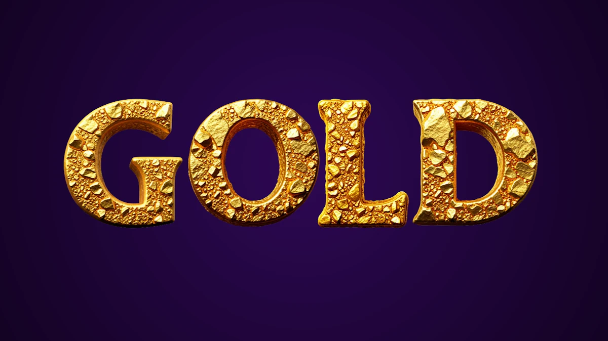 GOLD 3D font.