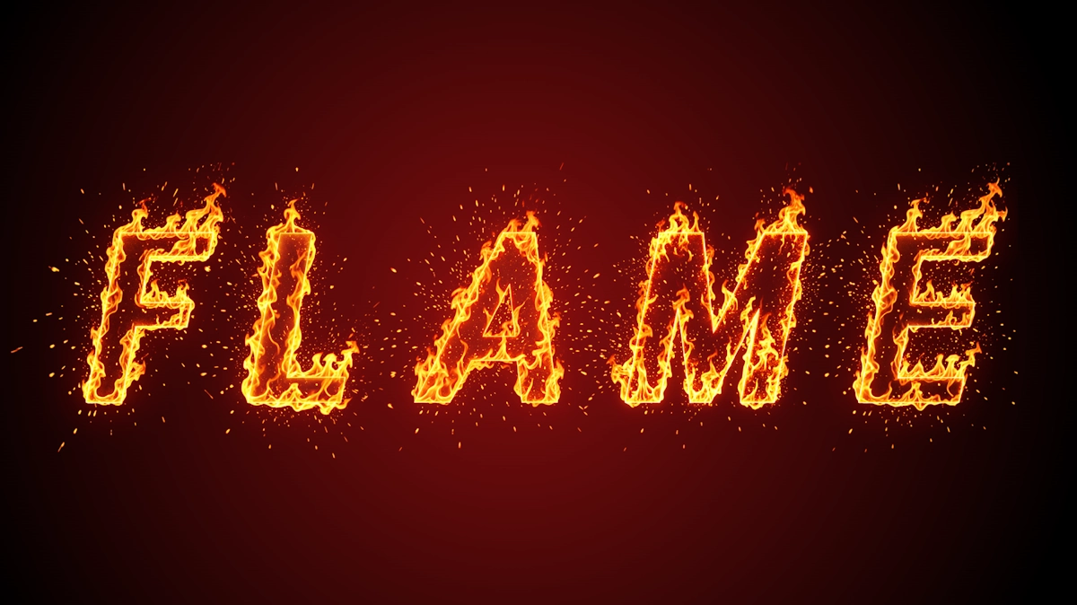 Fire text.