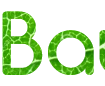 Create your text with Comfortaa font and green leaf background in the online builder