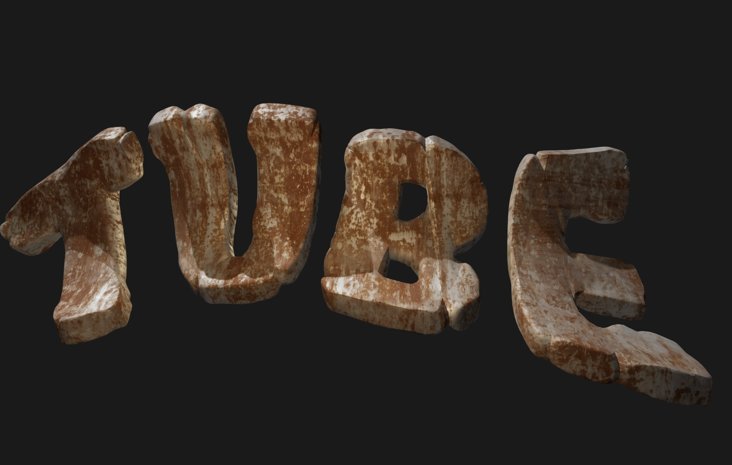 3D text with rust effect. Create a beautiful inscription.