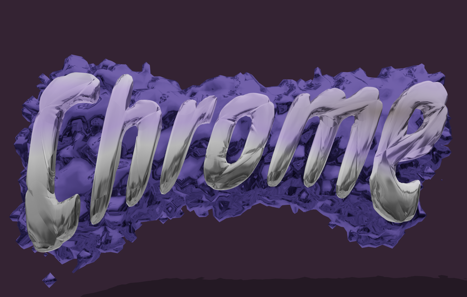 3D text in liquid chrome style. Mercury effect for an inscription.