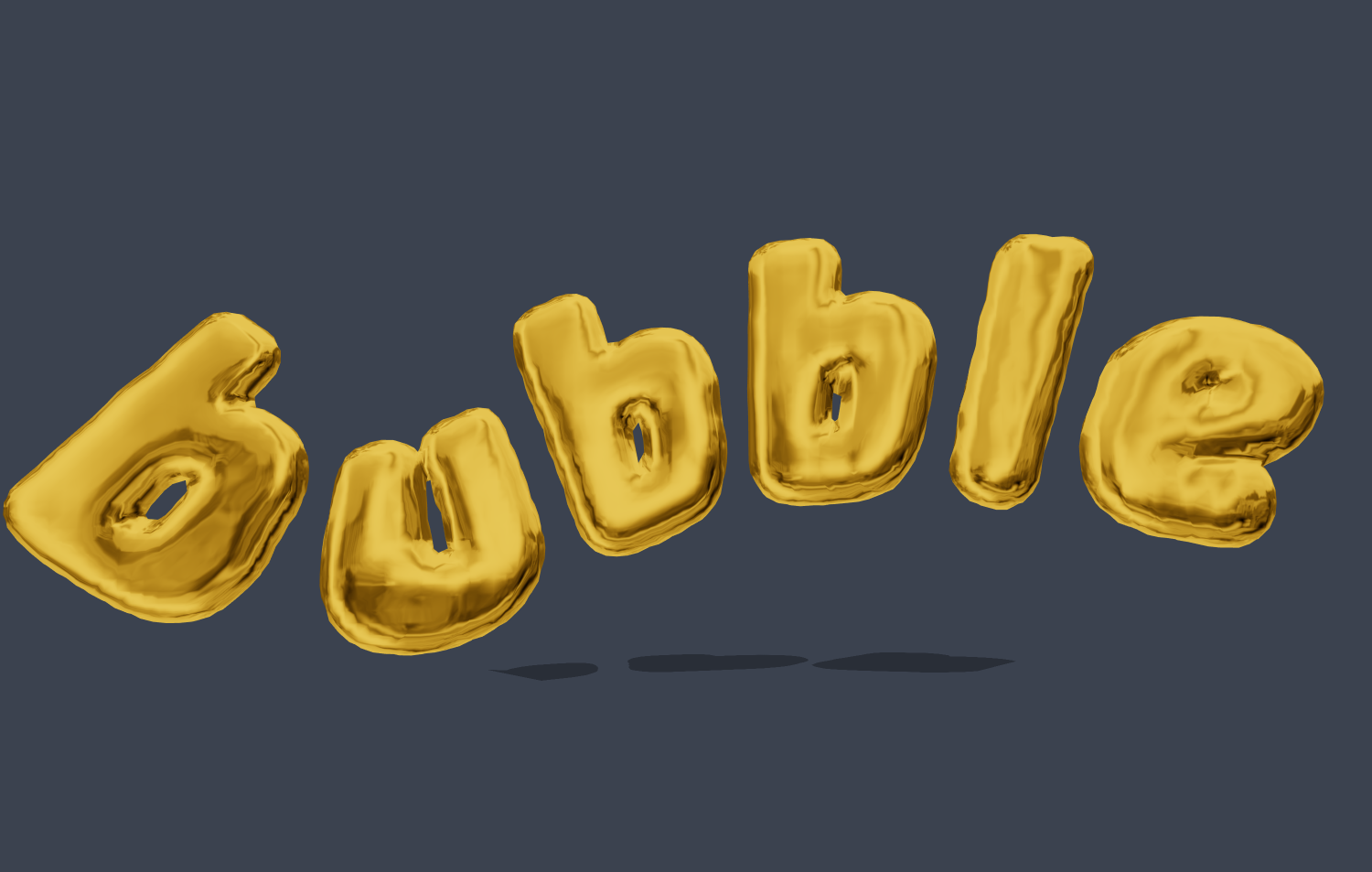 Golden 3D text in bubble style. 3D font bubble.