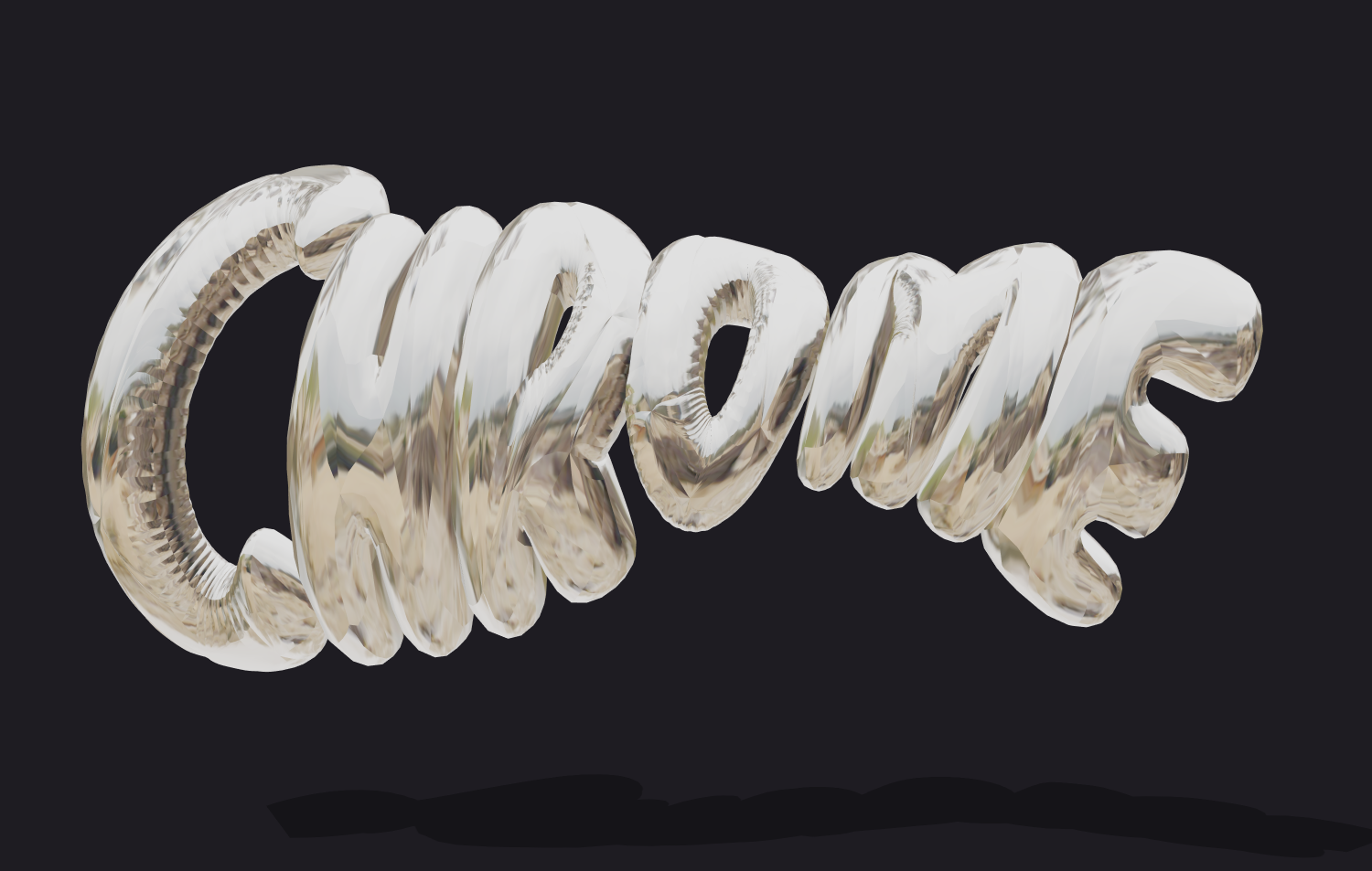 Chrome 3D text. Make a logo online.