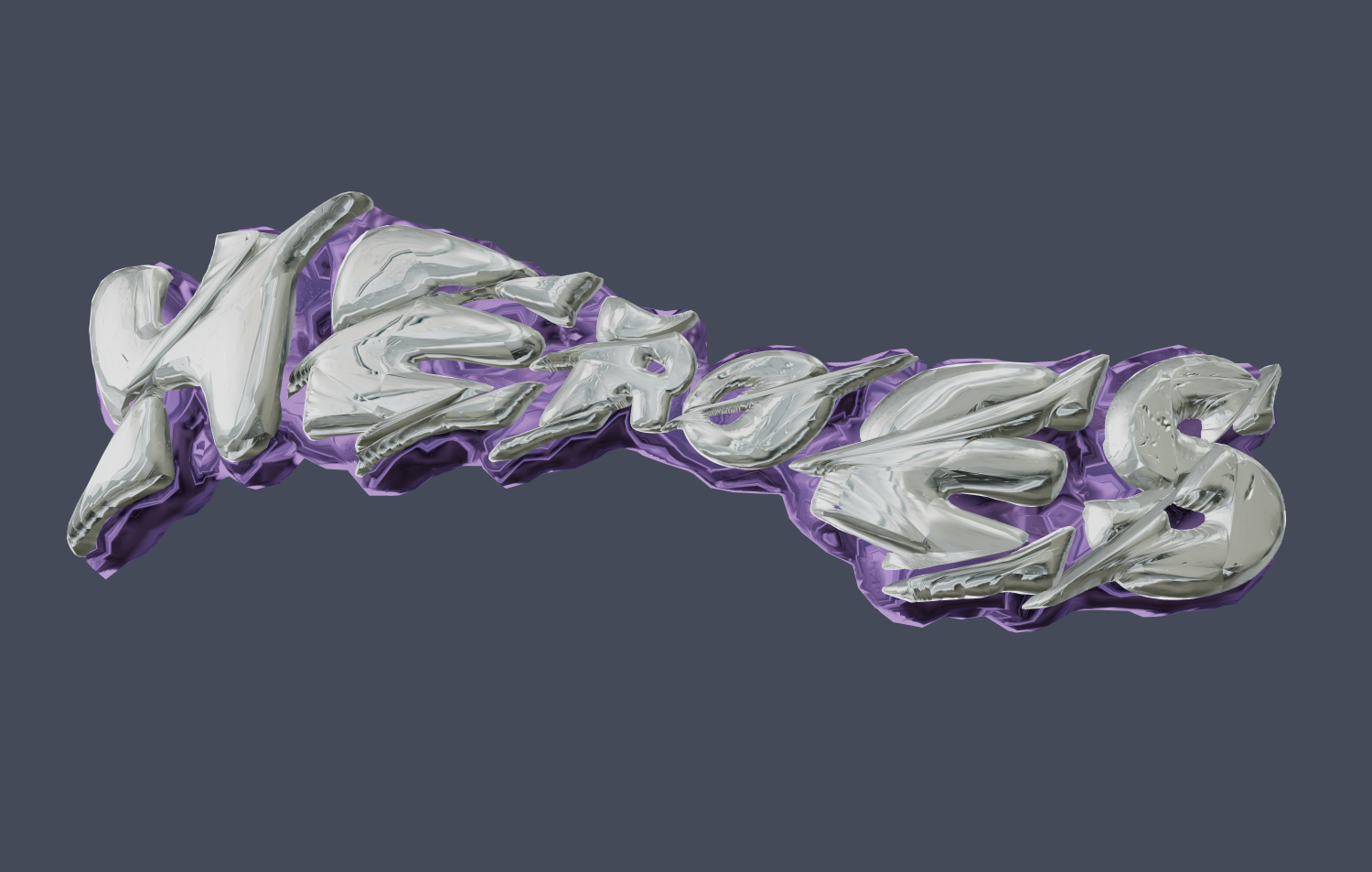 3D text as melted metal. Create a beautiful inscription online.
