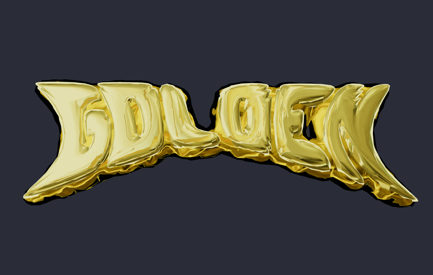 Golden 3D text, volume beautiful inscription.