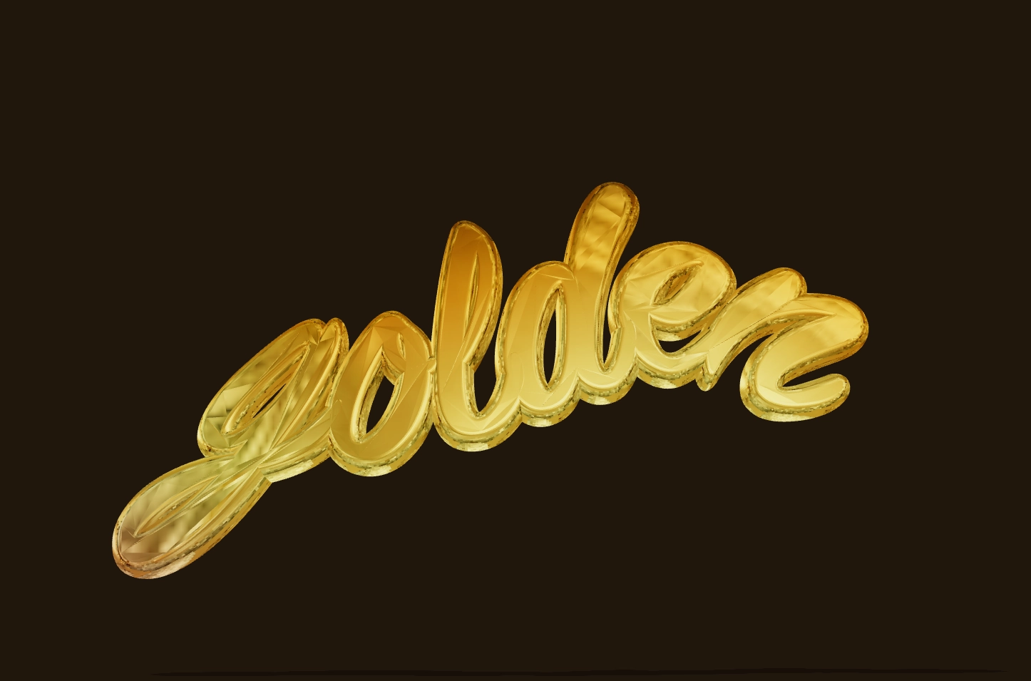 Beveled golden 3D text. Create a beautiful logo.
